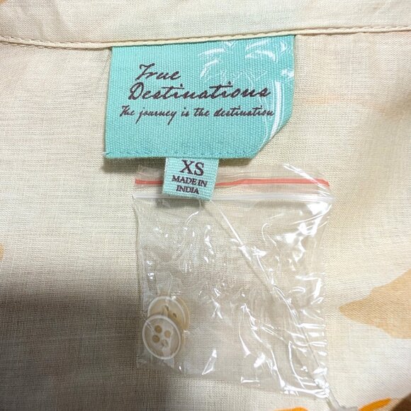 True Destinations Womens Size XS NWT Flaw Tropical Palm Scene Tunic Coverup Top - Picture 9 of 12